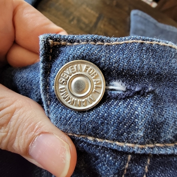 Women's 7 For All Mankind Roxanne Slim Fit Jeans in Medium Wash Blue Size 28 - Picture 13 of 15